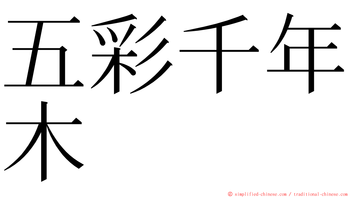 五彩千年木 ming font