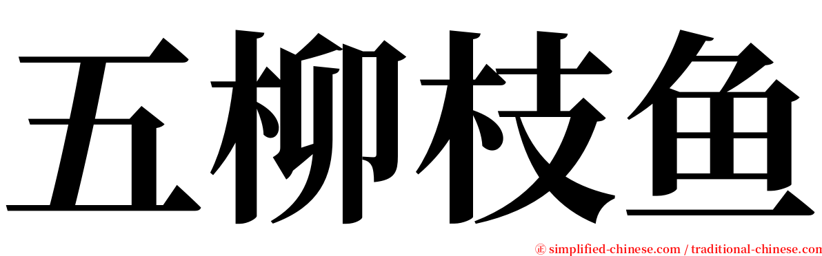 五柳枝鱼 serif font