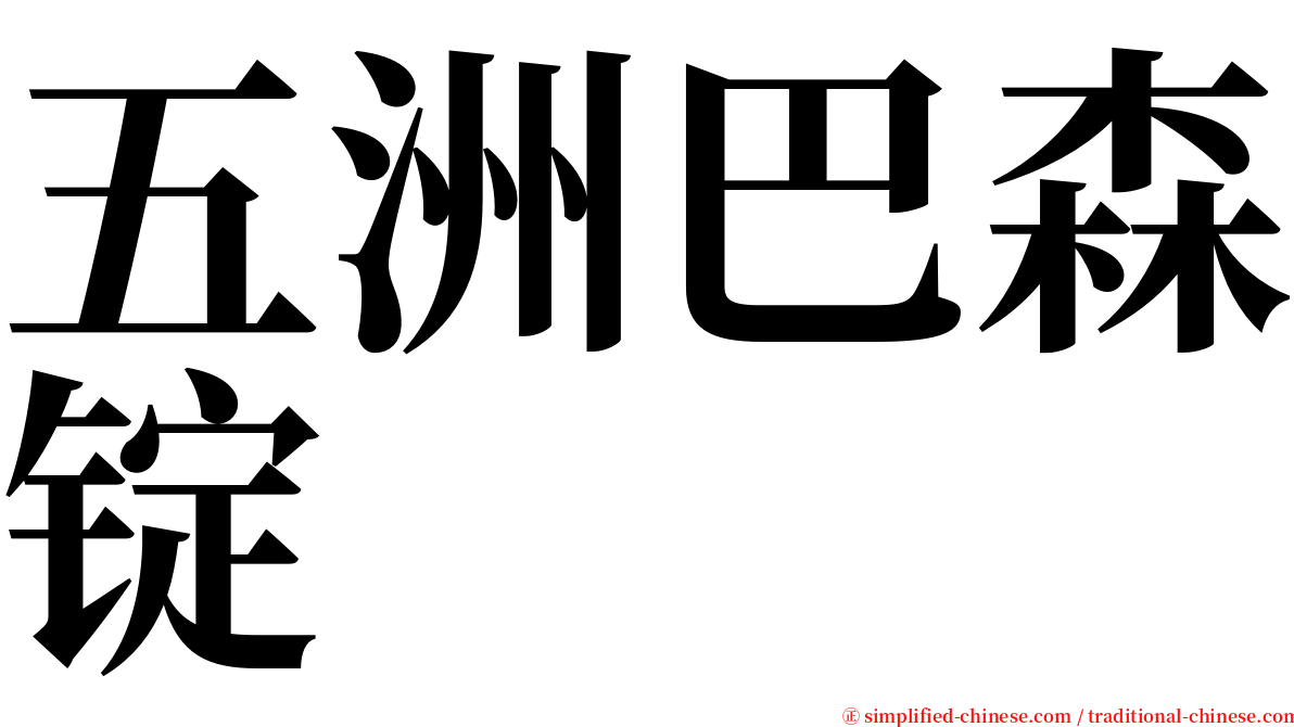 五洲巴森锭 serif font