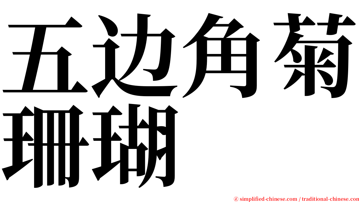 五边角菊珊瑚 serif font