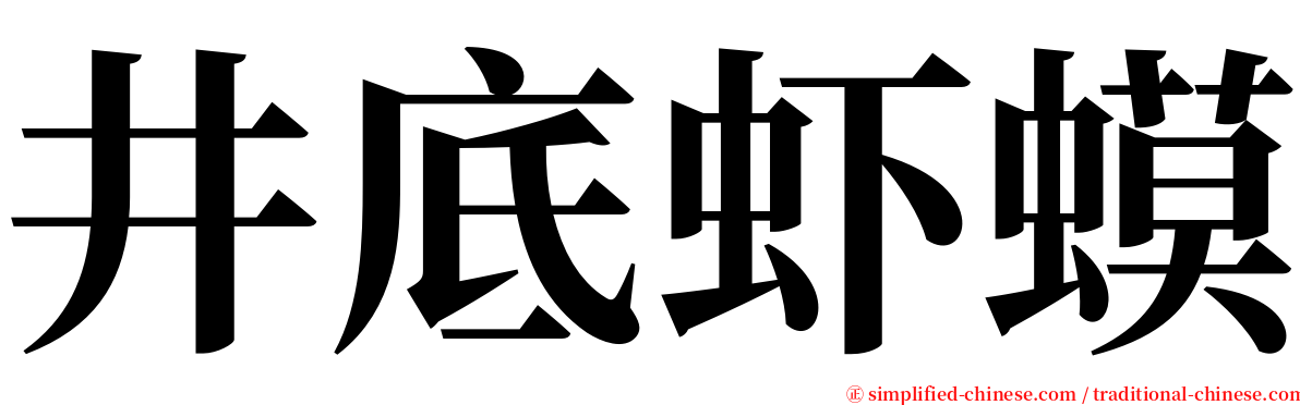 井底虾蟆 serif font