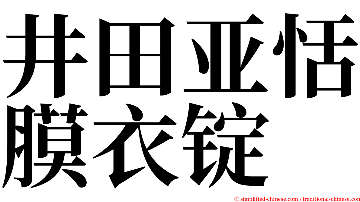 井田亚恬膜衣锭 serif font