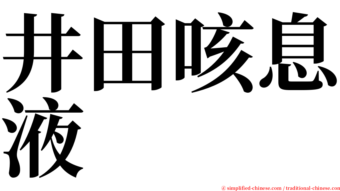 井田咳息液 serif font