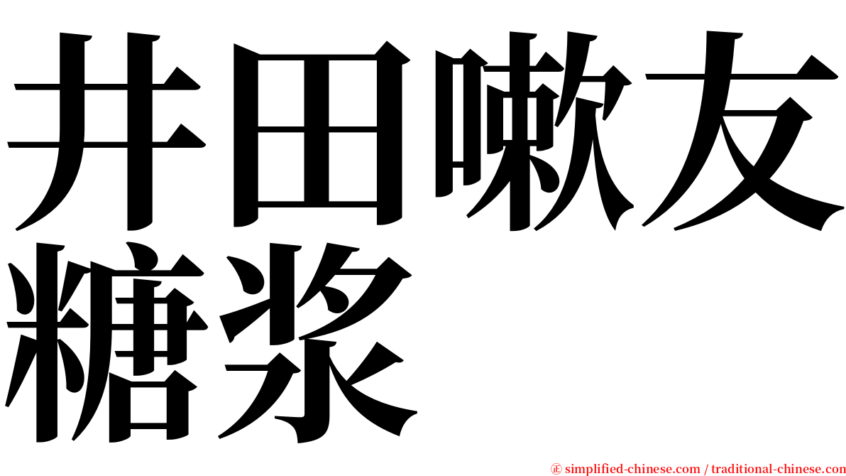 井田嗽友糖浆 serif font