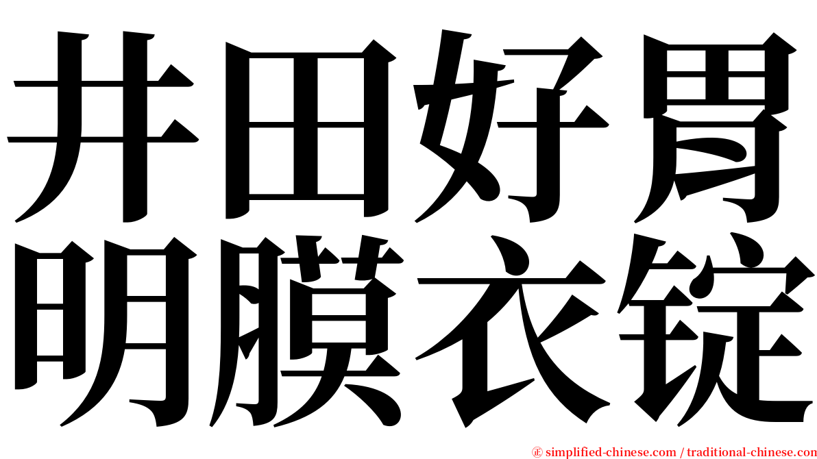 井田好胃明膜衣锭 serif font