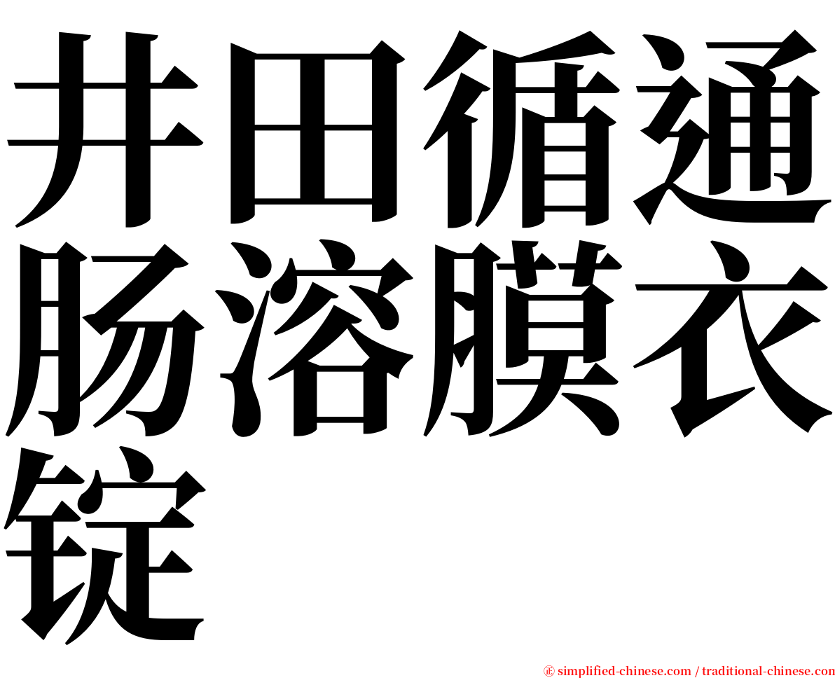 井田循通肠溶膜衣锭 serif font