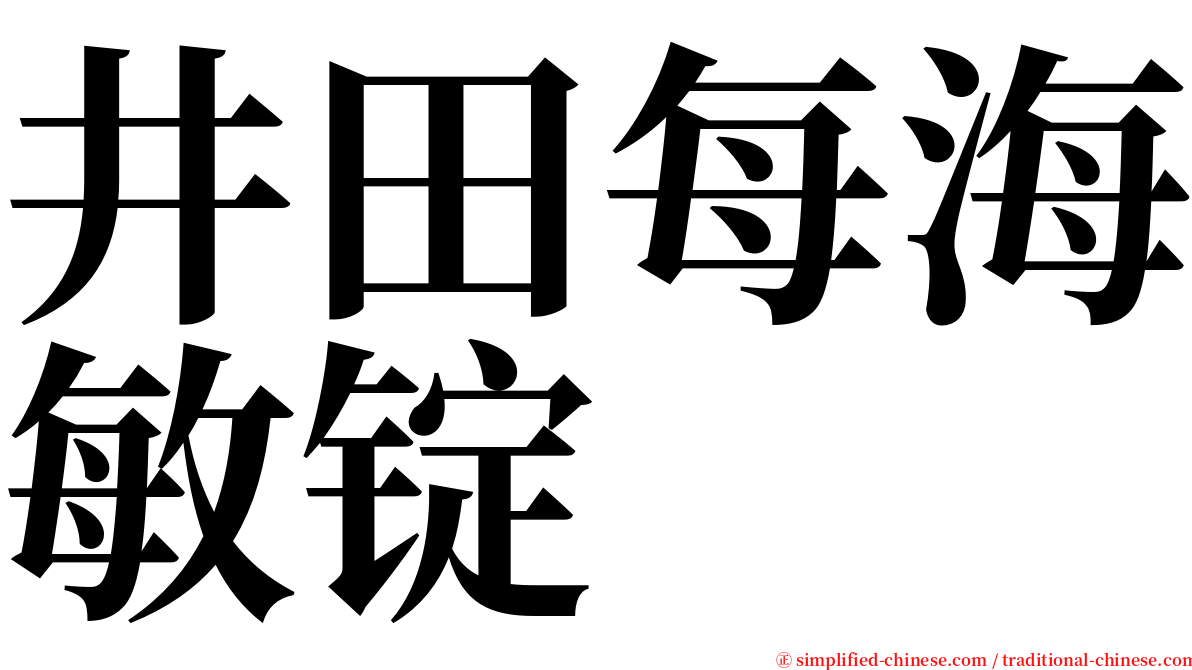 井田每海敏锭 serif font