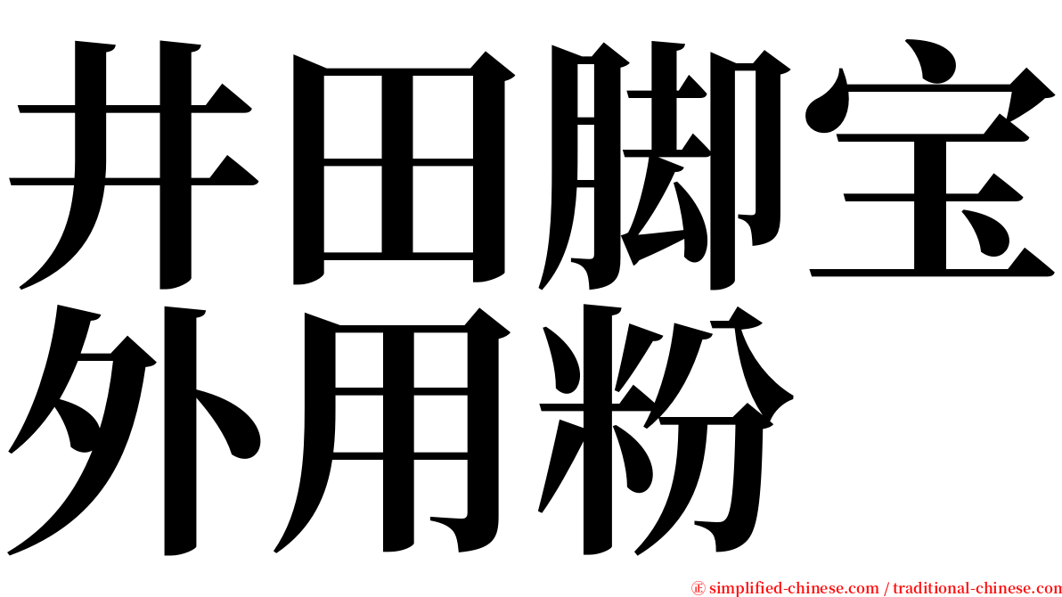 井田脚宝外用粉 serif font