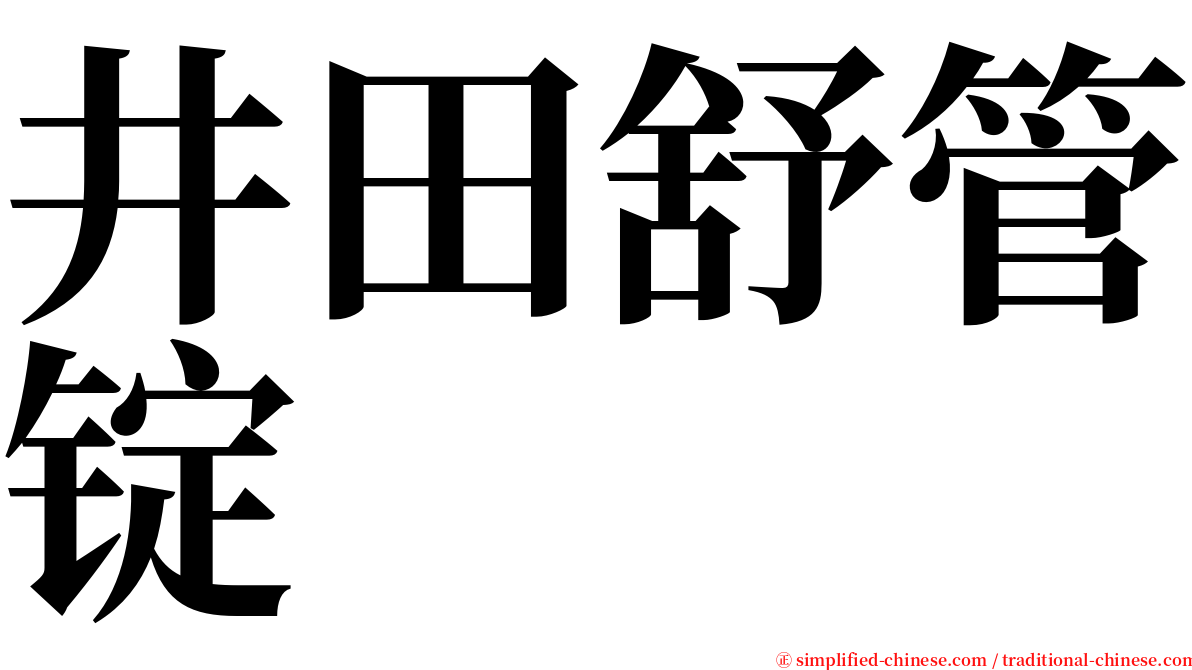 井田舒管锭 serif font