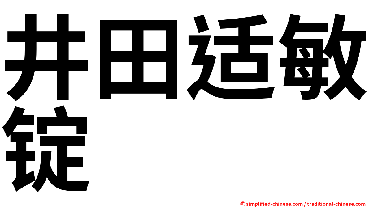 井田适敏锭