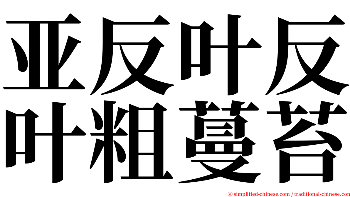 亚反叶反叶粗蔓苔 serif font