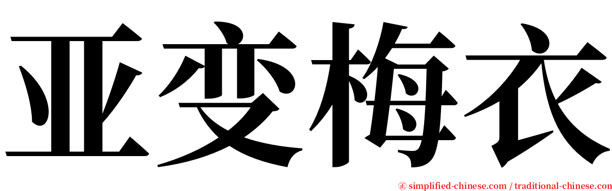 亚变梅衣 serif font