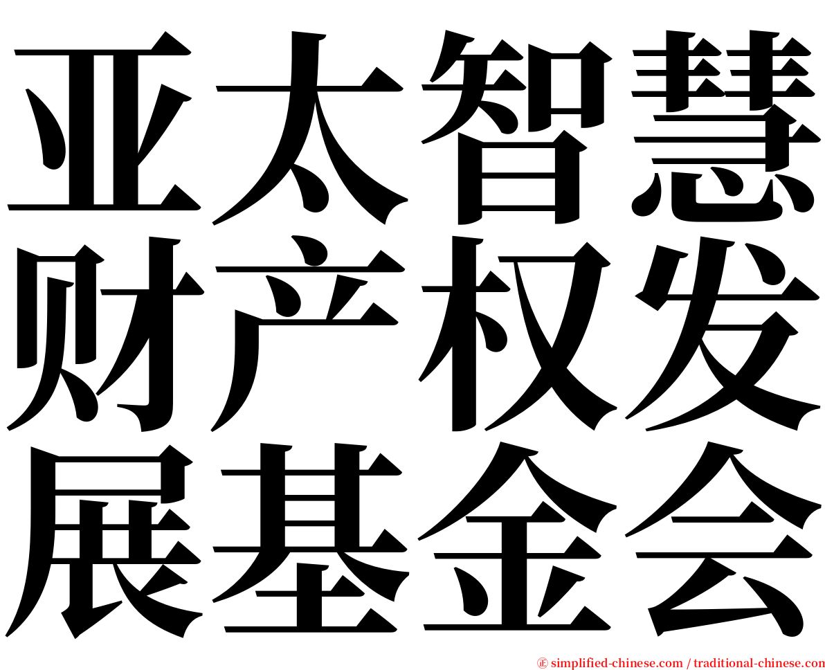 亚太智慧财产权发展基金会 serif font