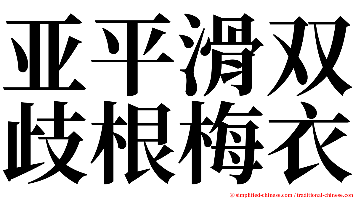 亚平滑双歧根梅衣 serif font