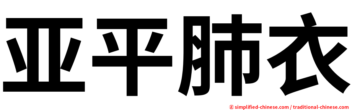 亚平肺衣