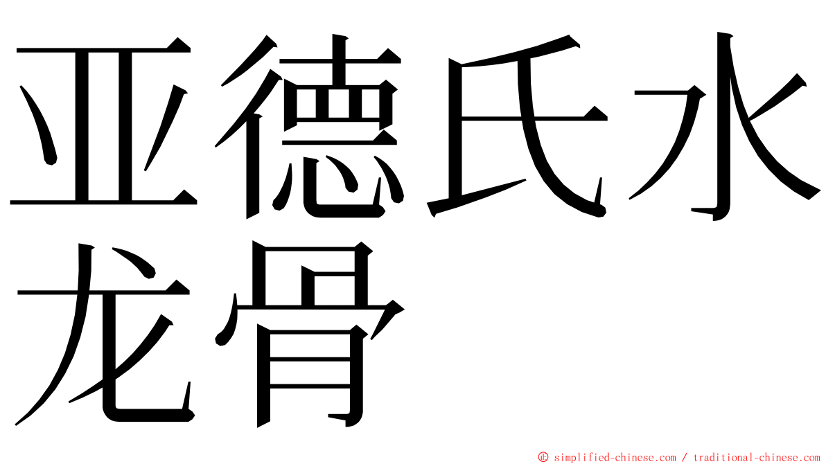 亚德氏水龙骨 ming font