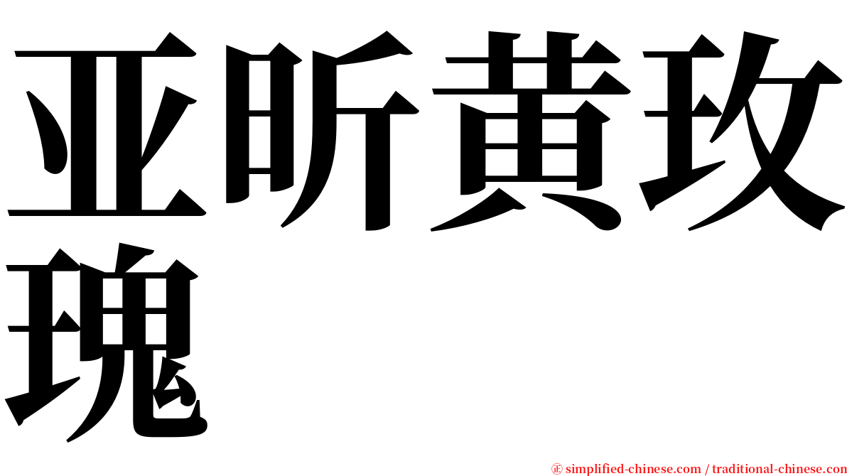 亚昕黄玫瑰 serif font