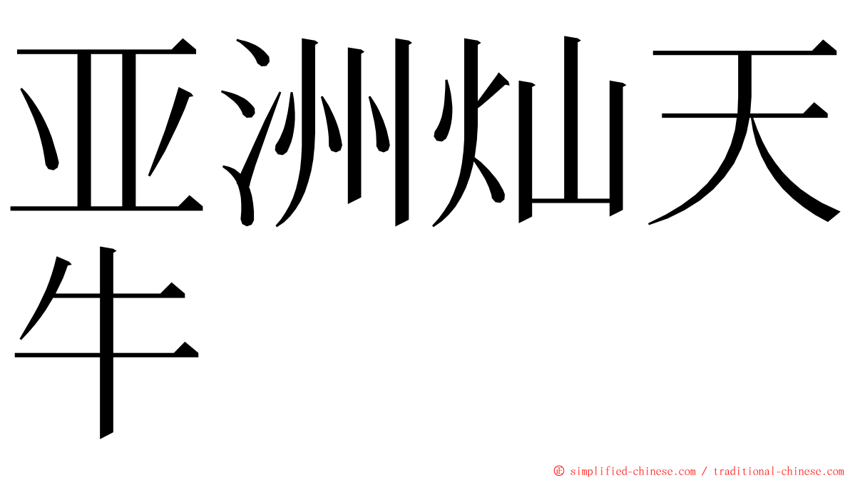 亚洲灿天牛 ming font