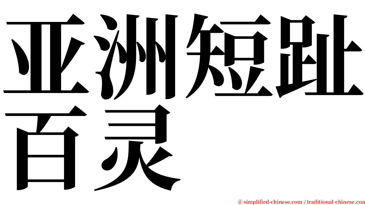 亚洲短趾百灵 serif font