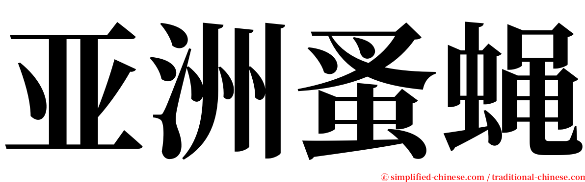 亚洲蚤蝇 serif font