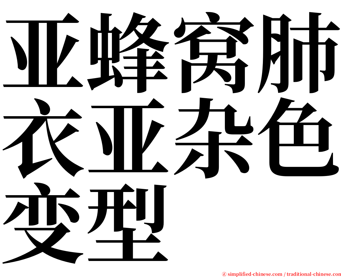 亚蜂窝肺衣亚杂色变型 serif font