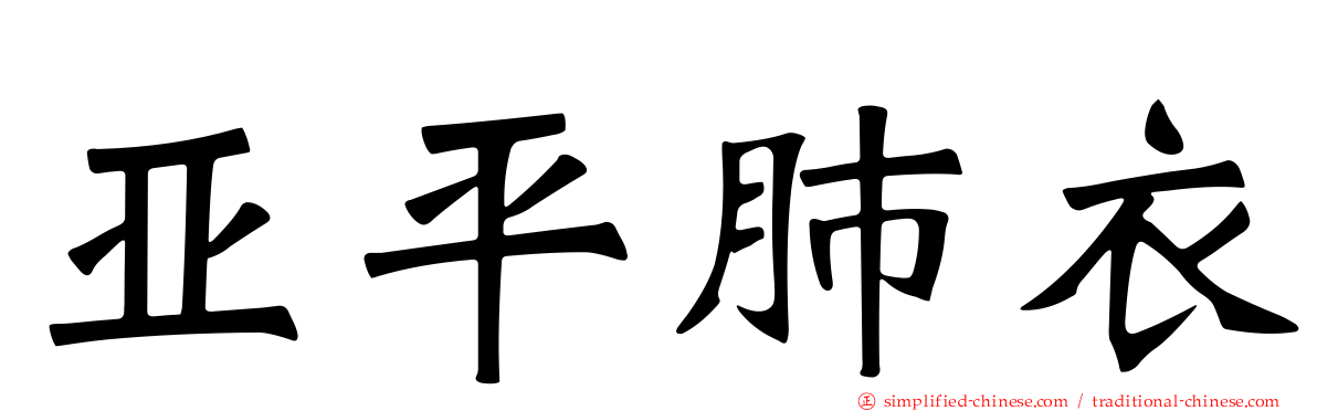 亚平肺衣