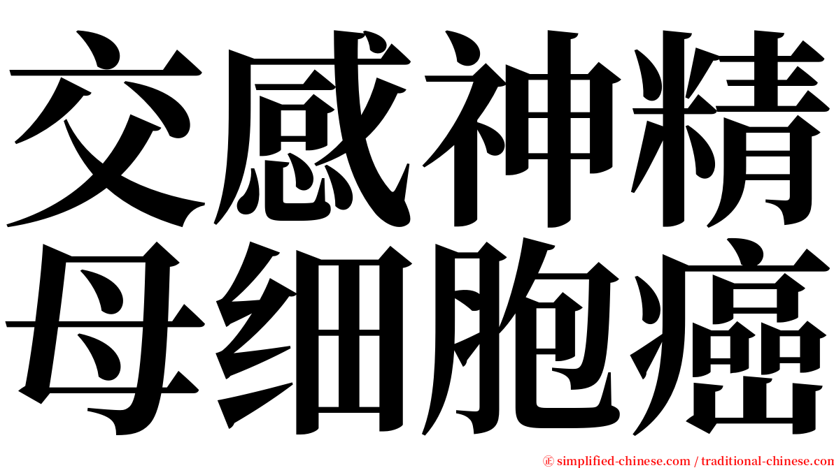 交感神精母细胞癌 serif font