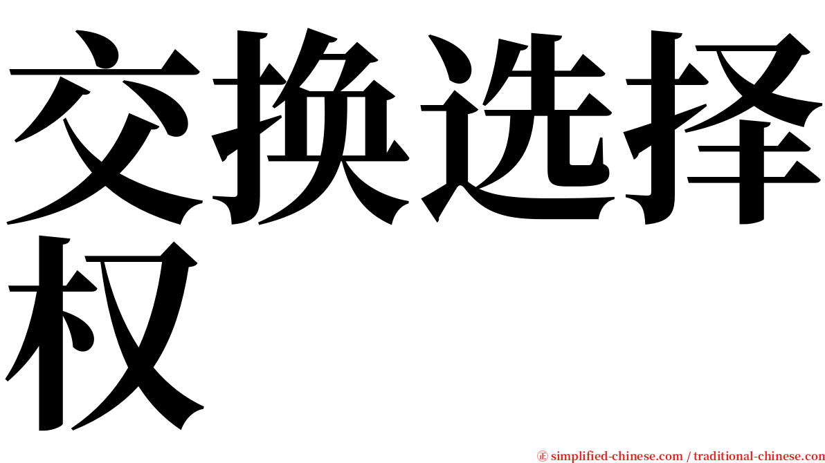 交换选择权 serif font