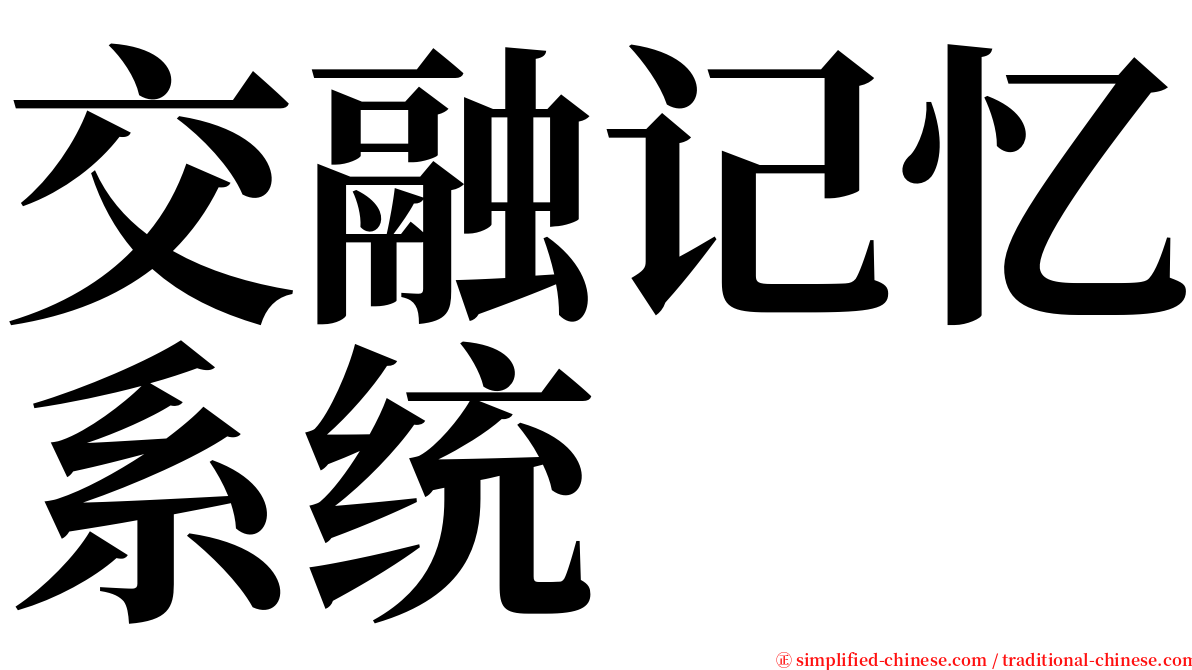 交融记忆系统 serif font