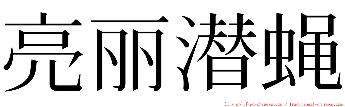 亮丽潜蝇 ming font