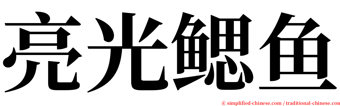 亮光鳃鱼 serif font