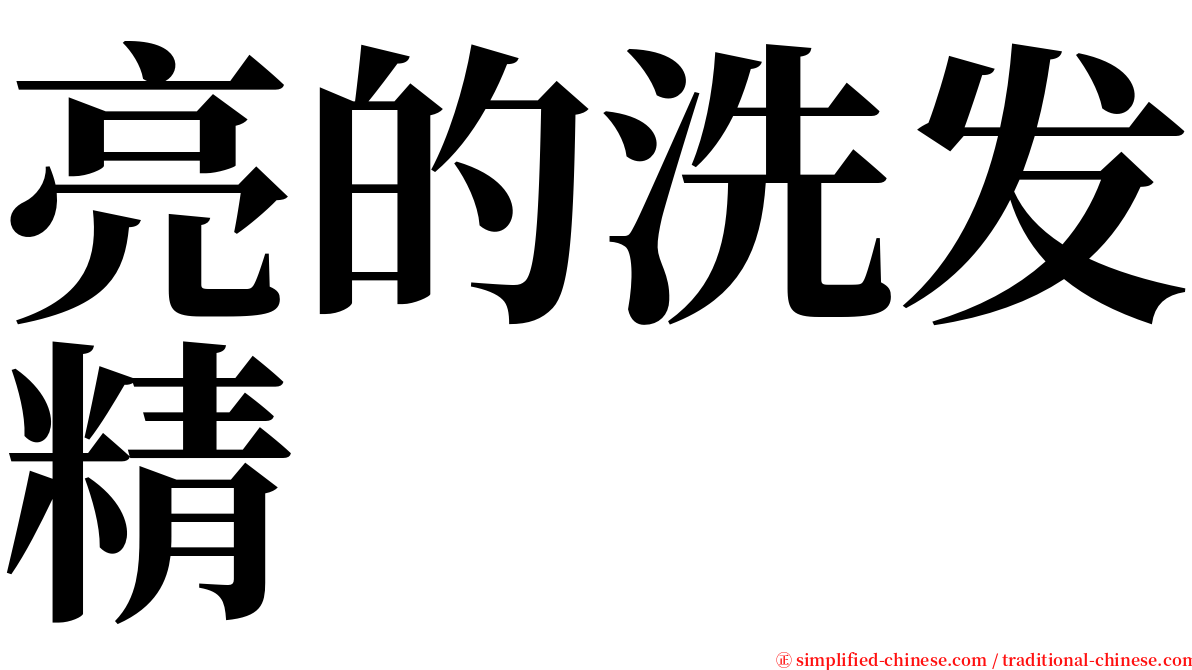 亮的洗发精 serif font