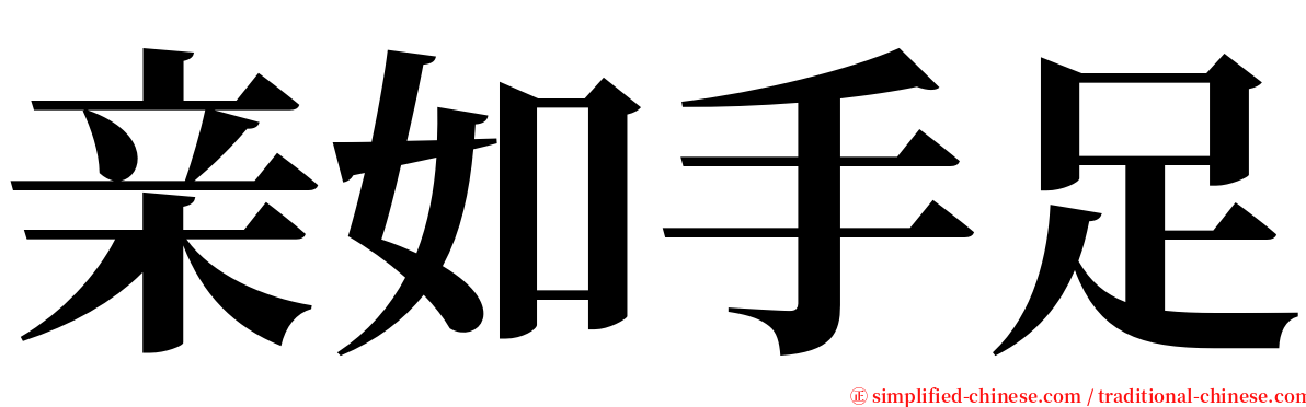 亲如手足 serif font