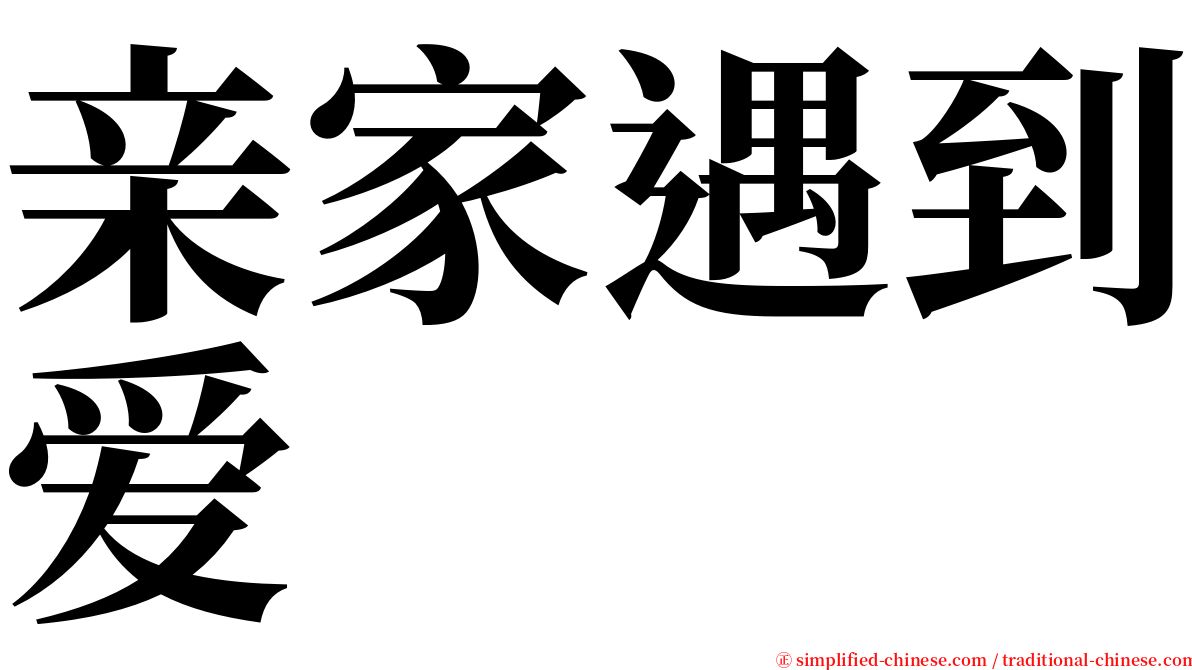 亲家遇到爱 serif font