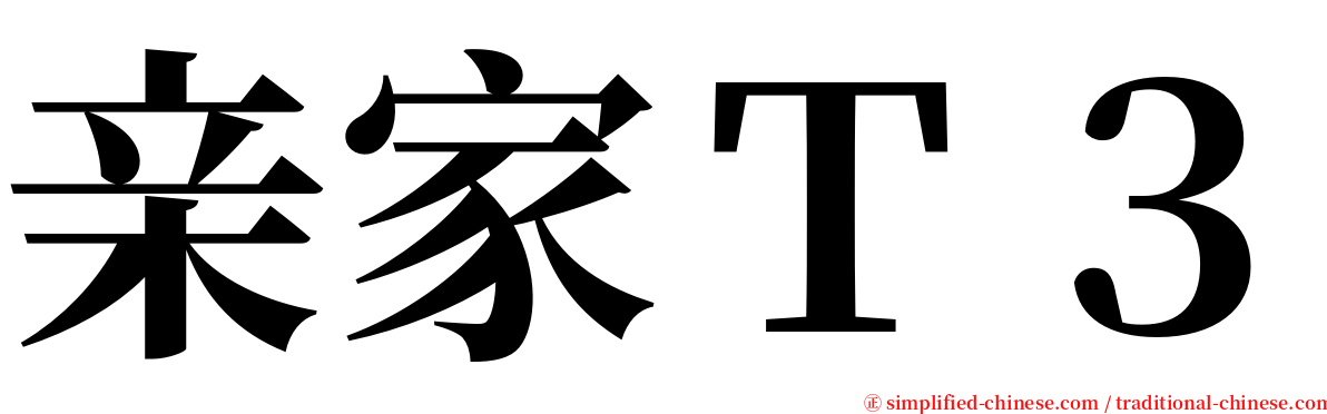 亲家Ｔ３ serif font