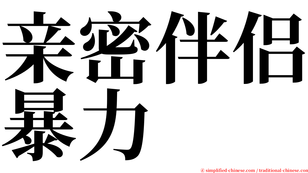 亲密伴侣暴力 serif font