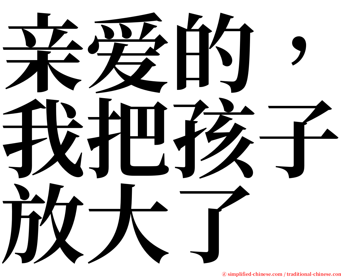 亲爱的，我把孩子放大了 serif font