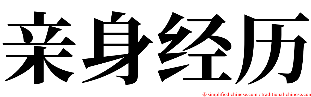 亲身经历 serif font