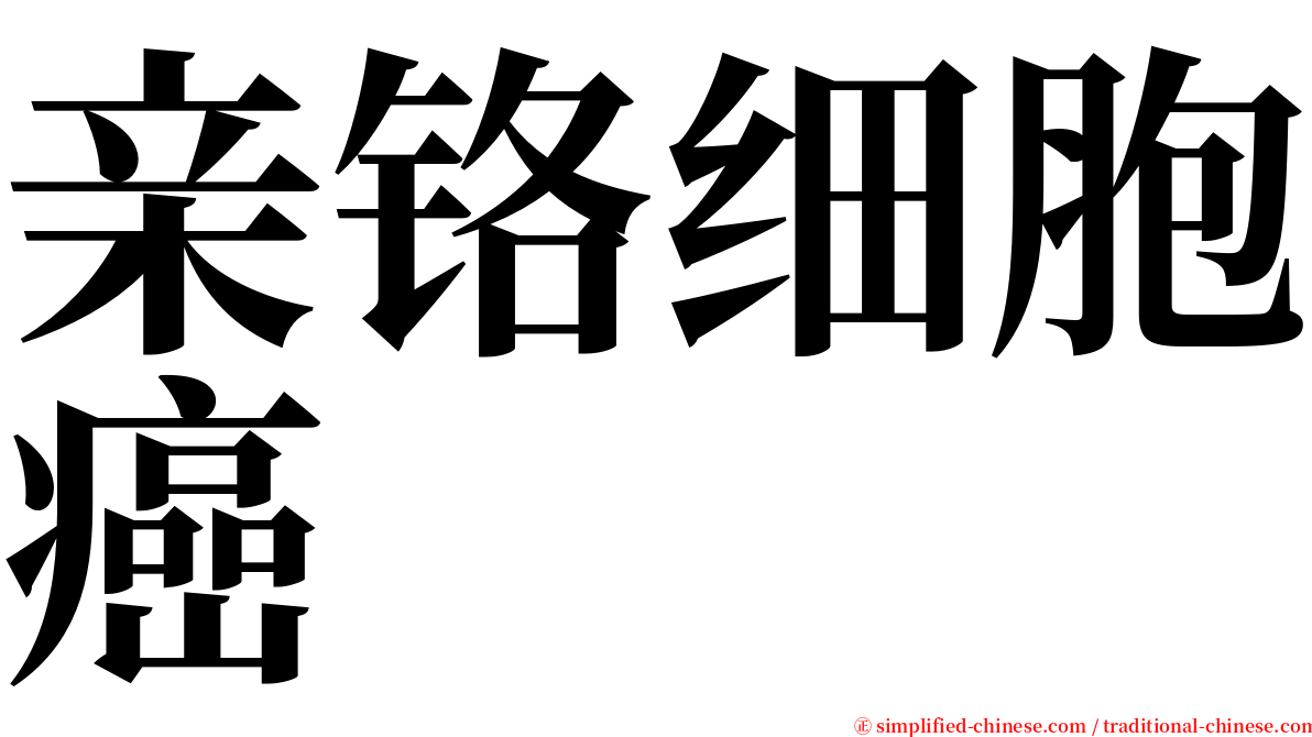 亲铬细胞癌 serif font