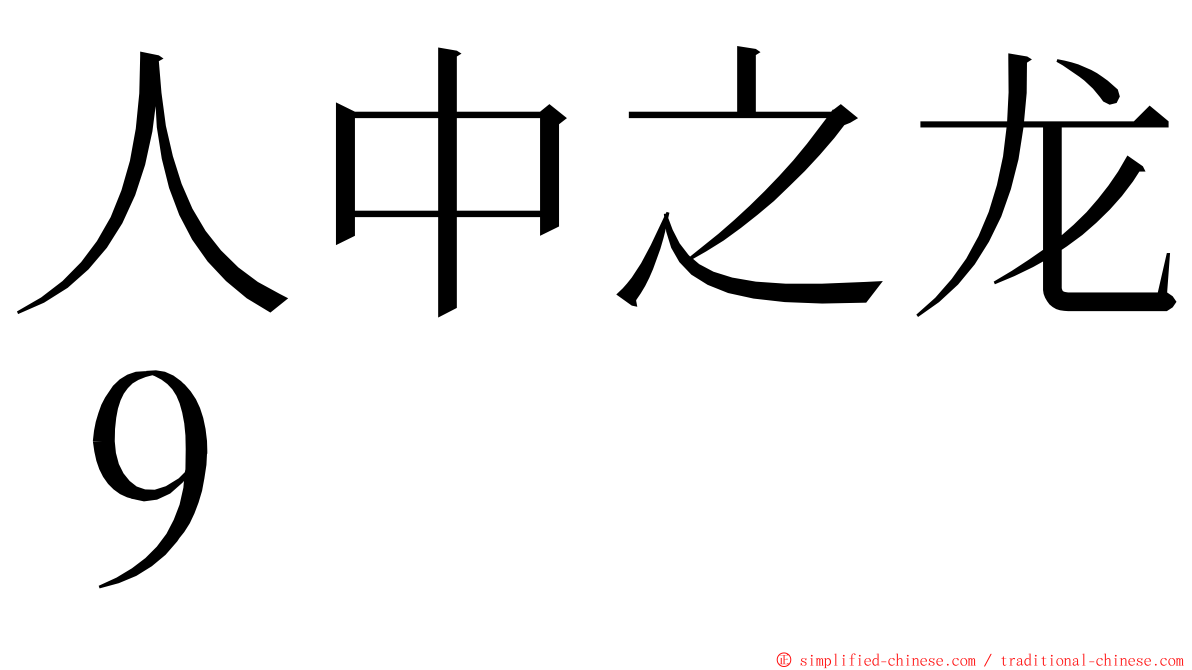 人中之龙９ ming font