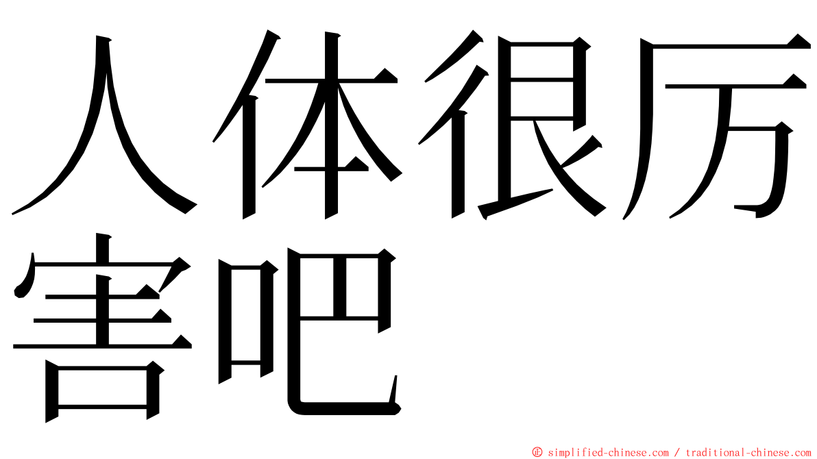 人体很厉害吧 ming font