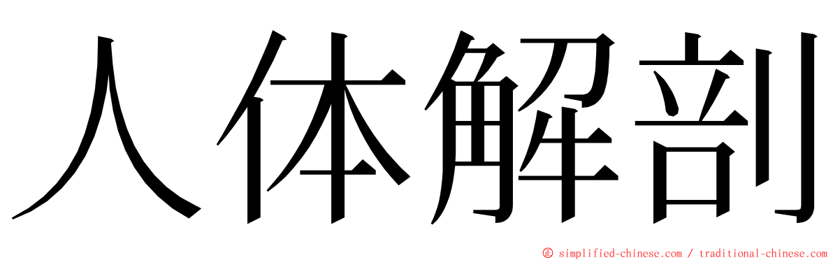 人体解剖 ming font