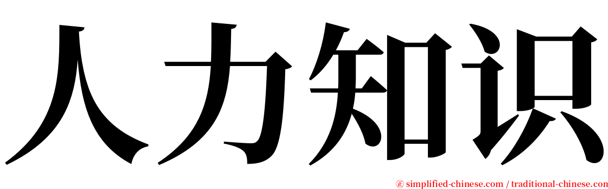 人力知识 serif font