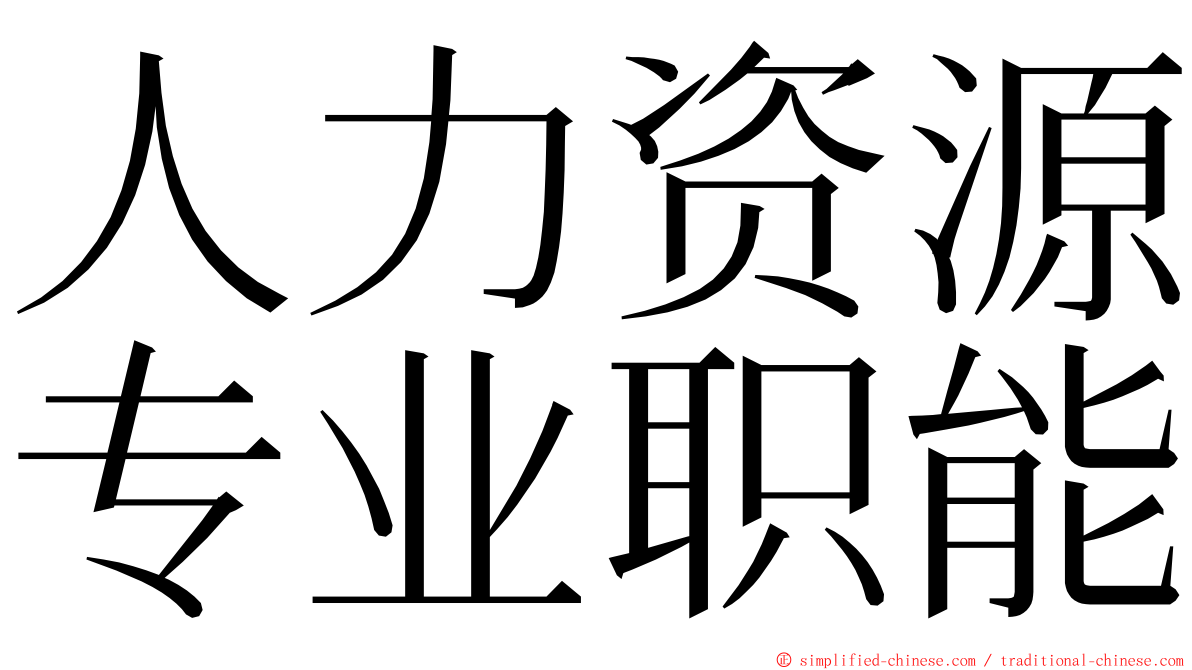 人力资源专业职能 ming font