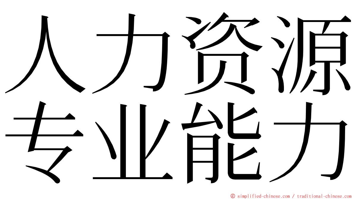 人力资源专业能力 ming font