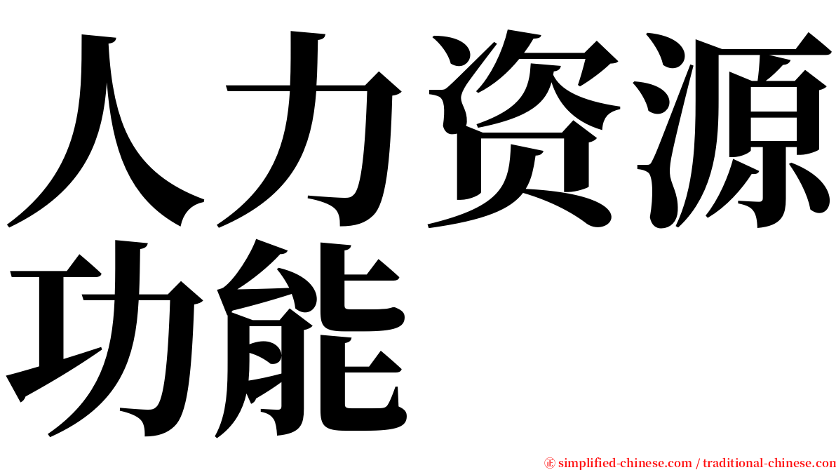 人力资源功能 serif font