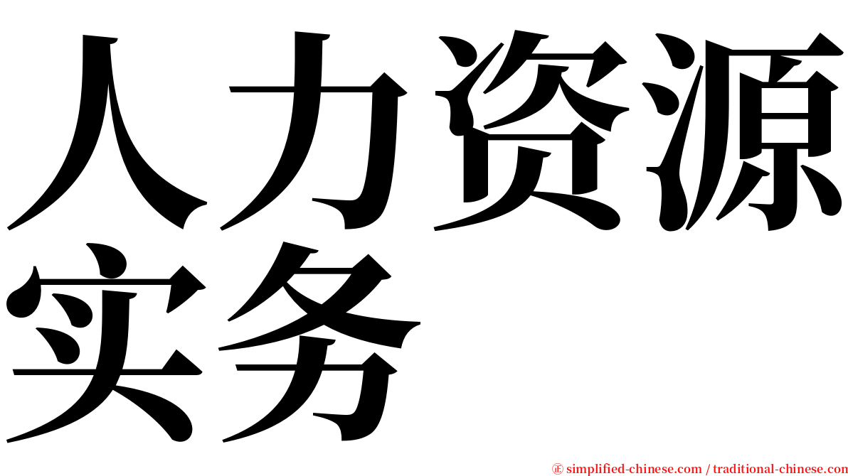 人力资源实务 serif font