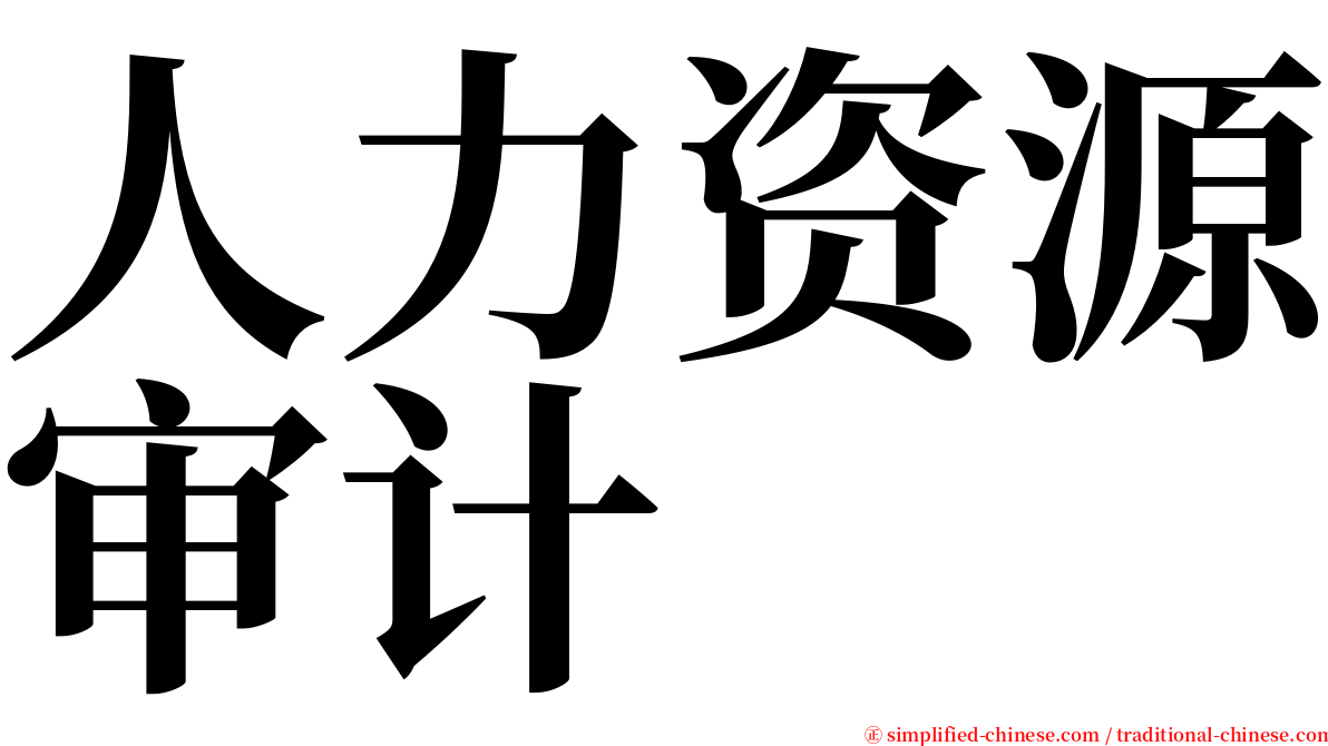 人力资源审计 serif font