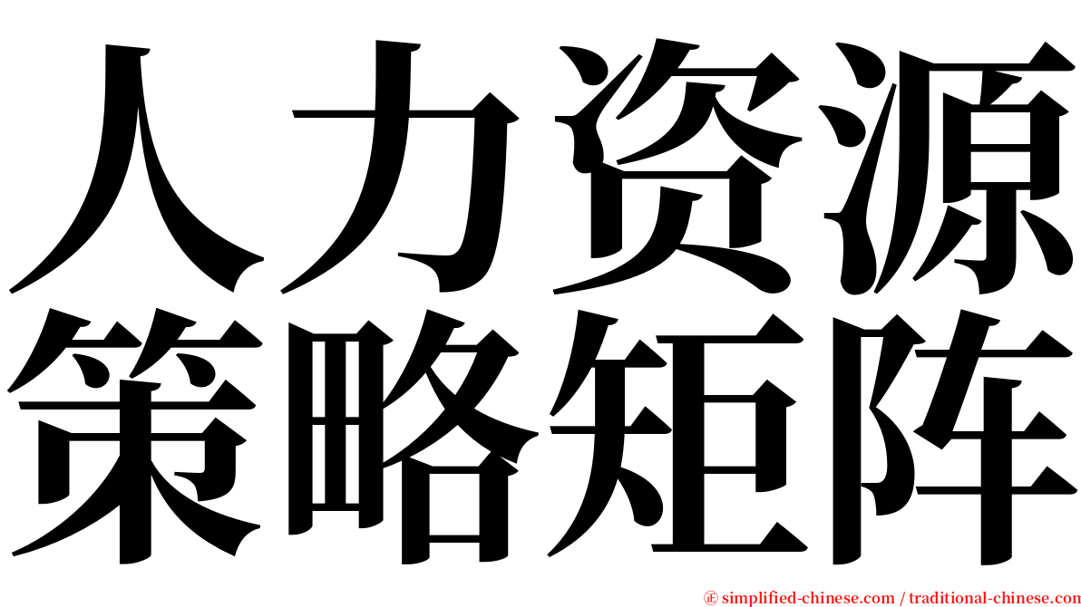 人力资源策略矩阵 serif font