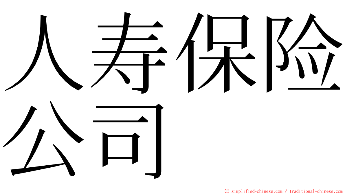 人寿保险公司 ming font